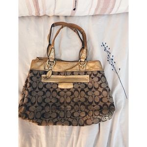 Used Gold Detailed Coach Purse